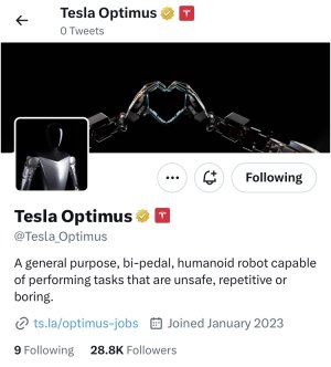 Official Tesla Optimus Twitter Account | Robots Around The House | Loona PetBot Robot Discussion Forums