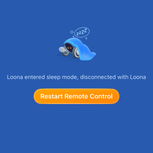 Loona PetBot: Remote control away from home after putting into standby mode