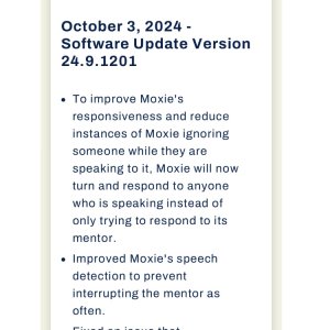 Moxie October 2024 Software Update