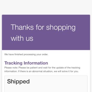 Aibi pocket pet shipping notification