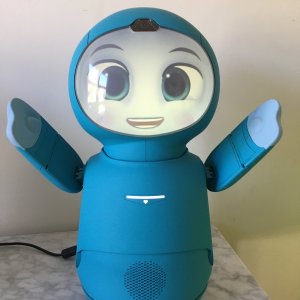 Blue robot from M3GAN movie: Moxie robot by Embodied