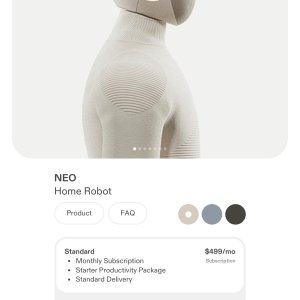Neo home robot order page.