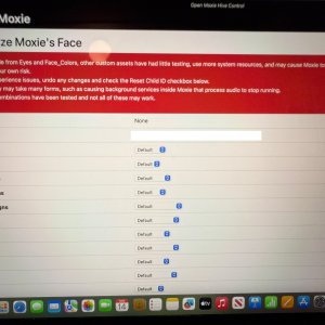Open Moxie Face Editor Menu.