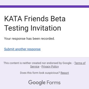 Kata Friends Beta Testing Form Successfully Submitted