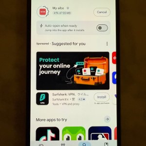 Downloading My Aibo app directly from the Play Store using VPN