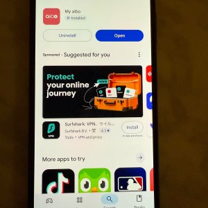 My Aibo app successfully downloaded from Play Store with VPN