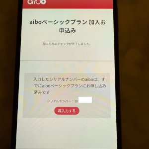 Checking Aibo’s serial number