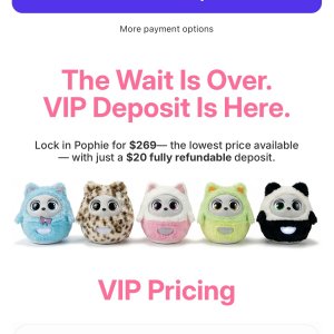 Pophie robot VIP pricing. Image: Insbotics. Screenshot by author.
