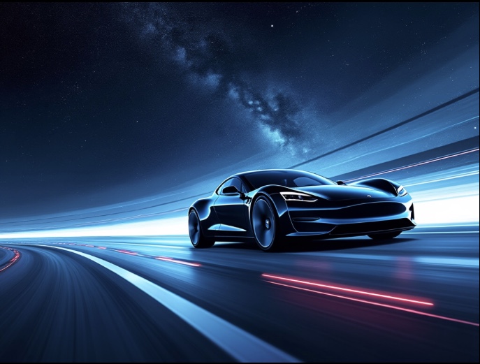 Black Tesla Roadster Space Backdrop