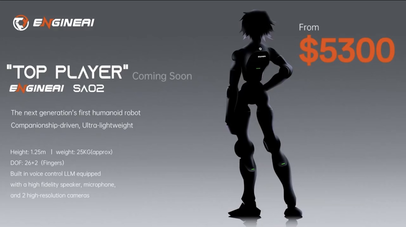 Engine AI’s upcoming companion robot “Top Player” SA02