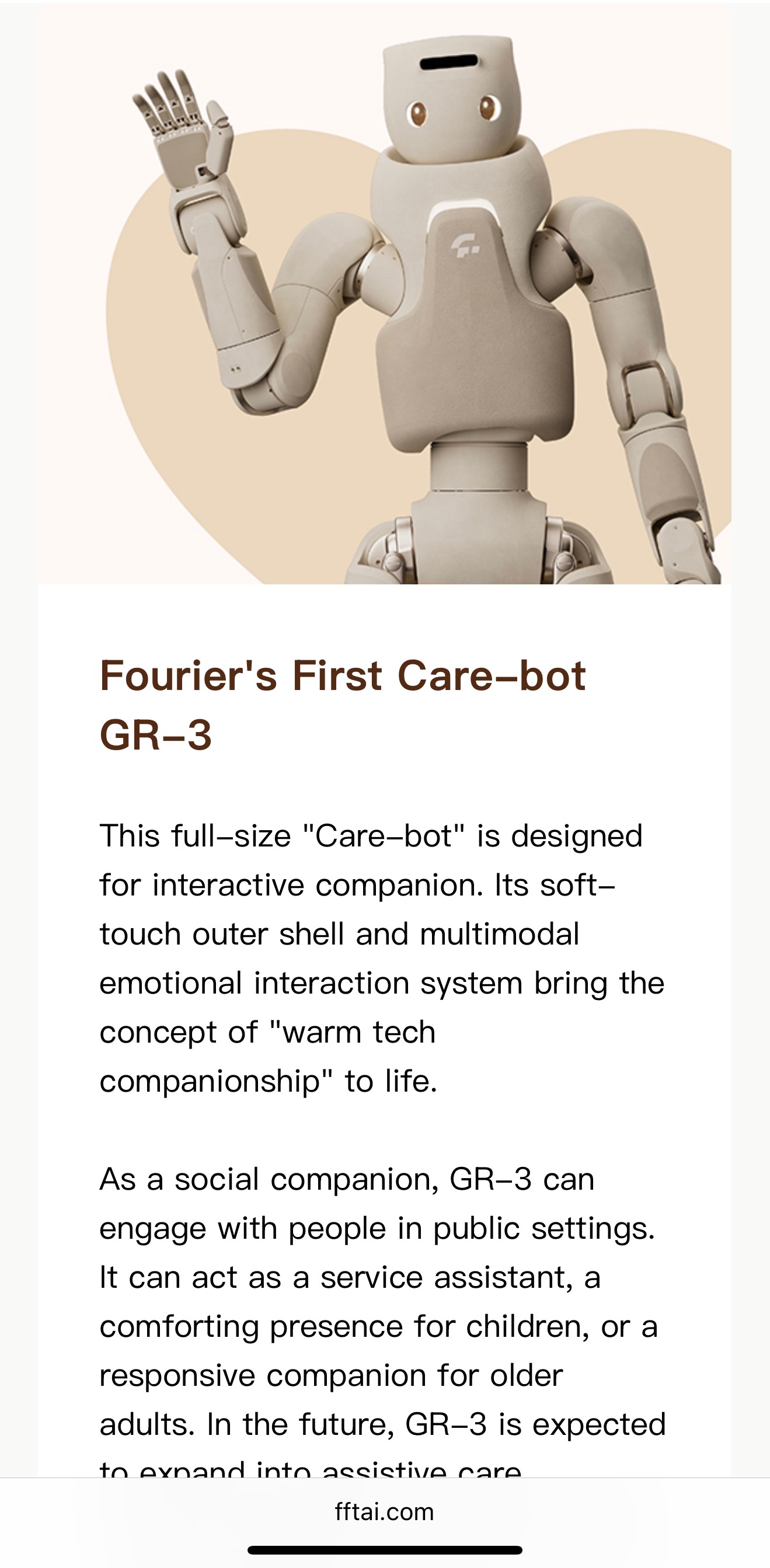 Fourier GR-3 Care-bot launch.