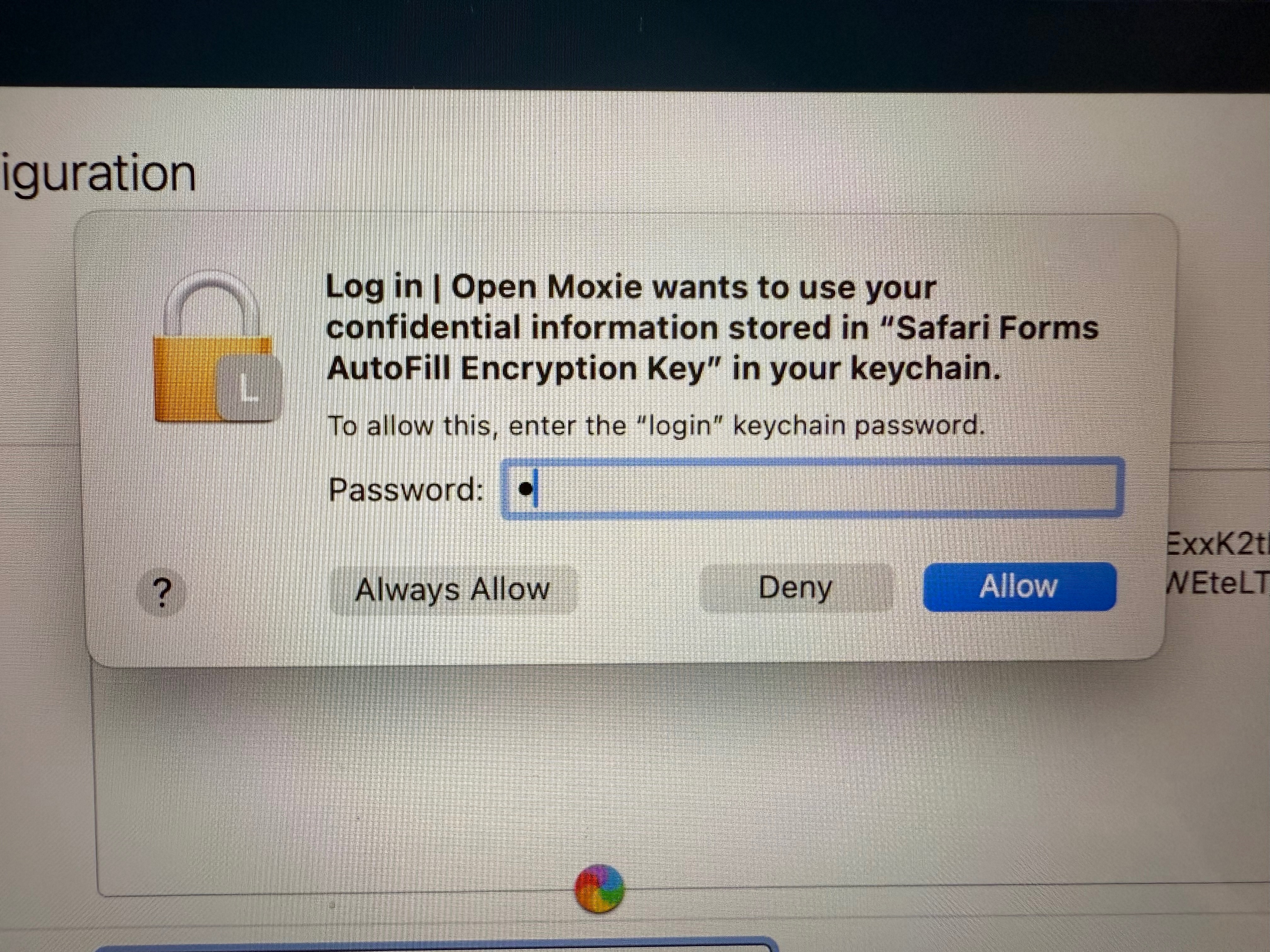 Ignore this pop up by clicking Deny.