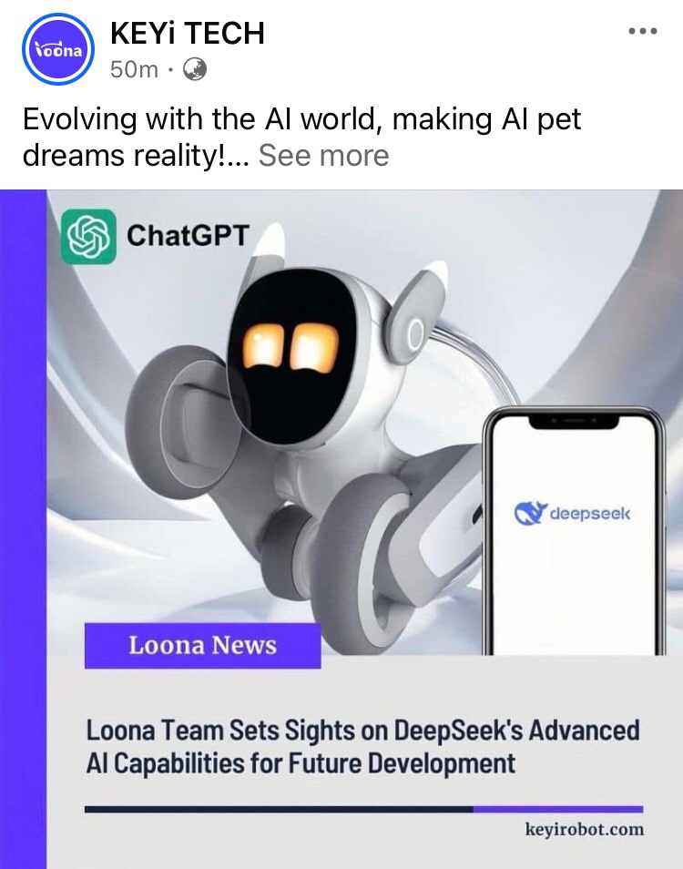 Loona PetBot may see DeepSeek integration