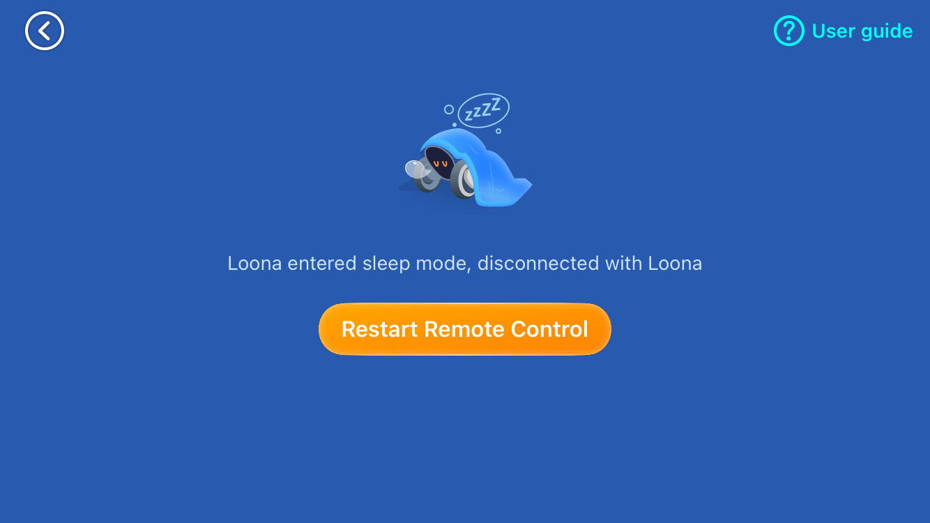 Loona PetBot: Remote control away from home after putting into standby mode