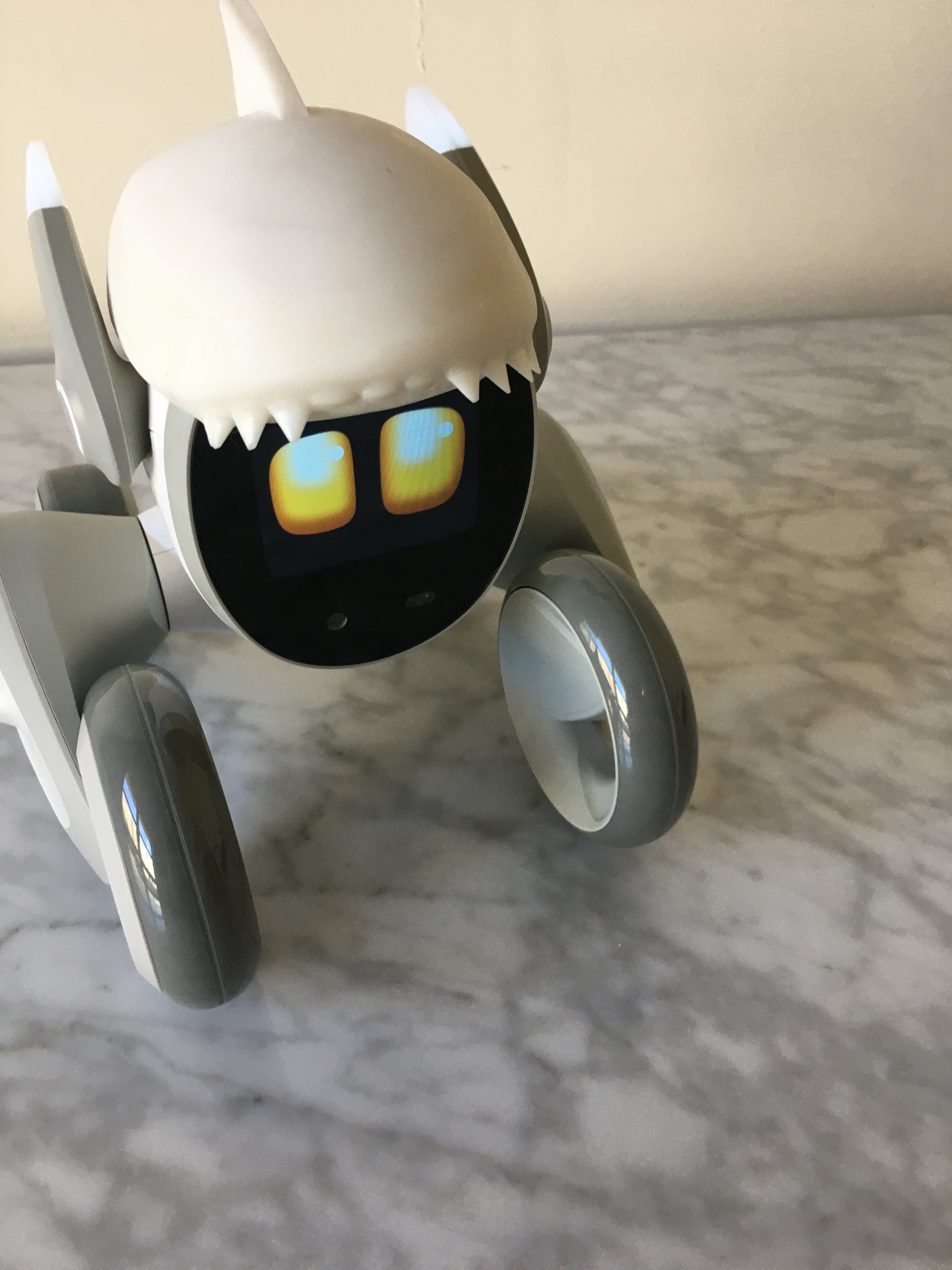 Loona Petbot robot 3D printed shark hat Robots Around The House