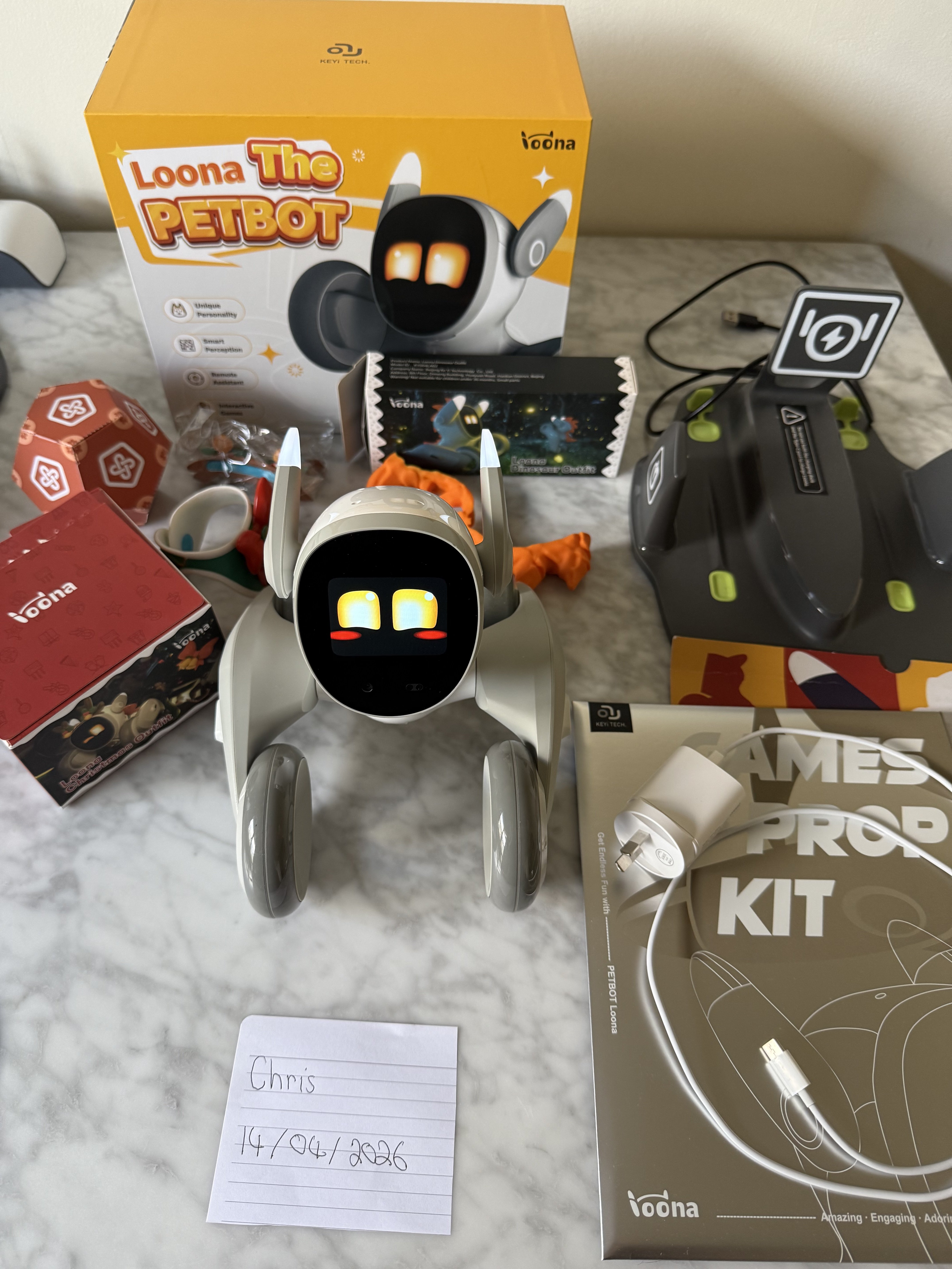 Loona Petbot with accessories and charging station