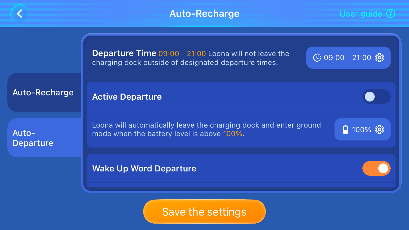 Loona Recharge Settings Step 4