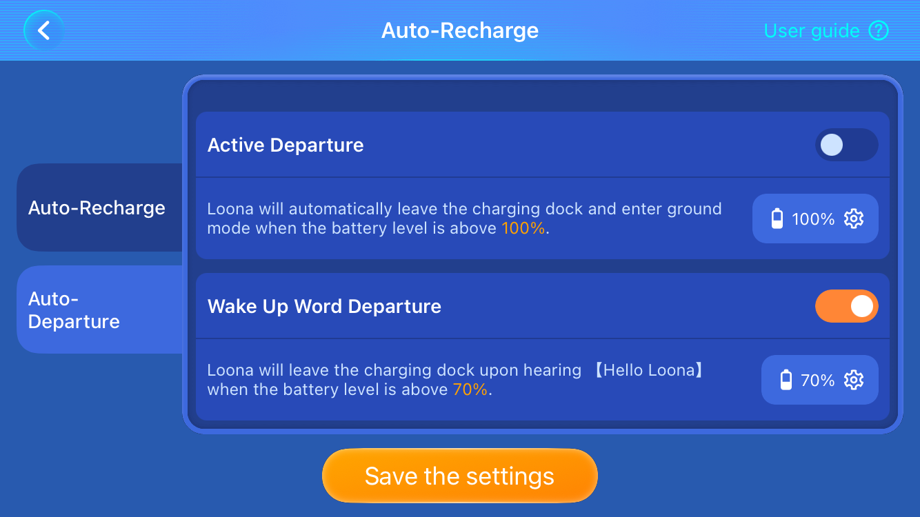 Loona Recharge Settings Step 5