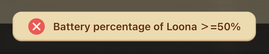 Loona requires a battery percentage over 50% to perform a software update