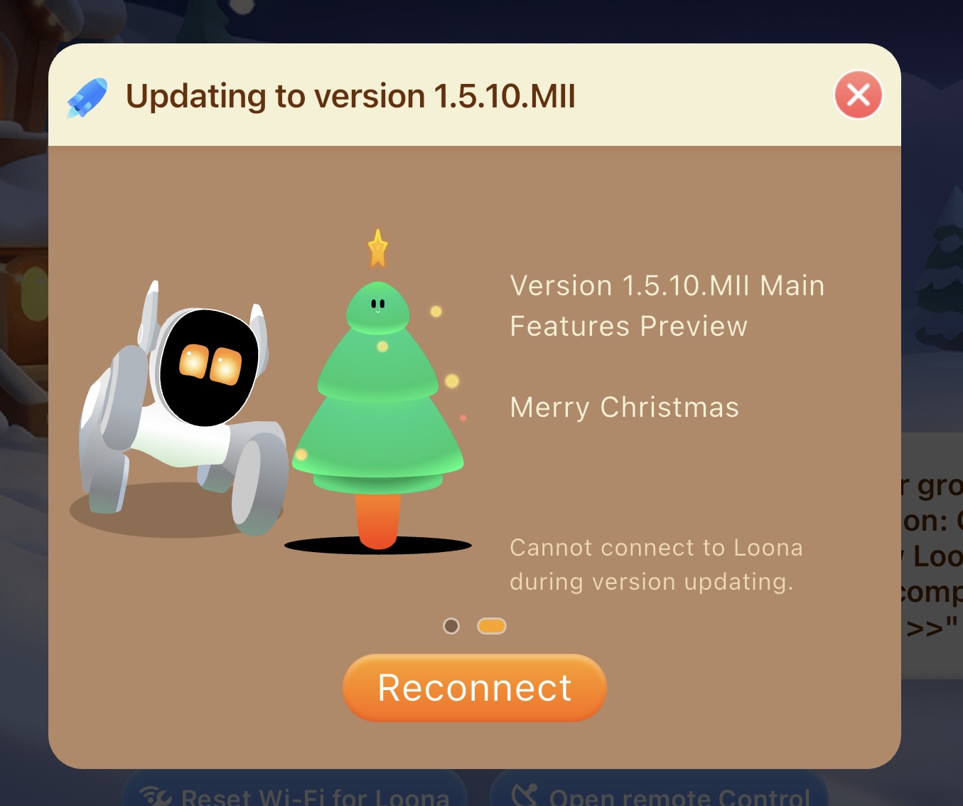 Loona software update Christmas 2025