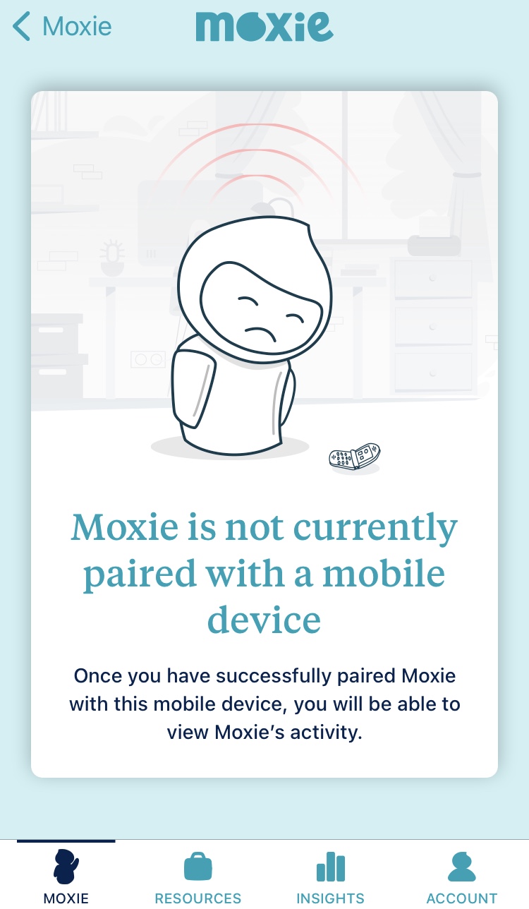 Moxie unpaired display in app