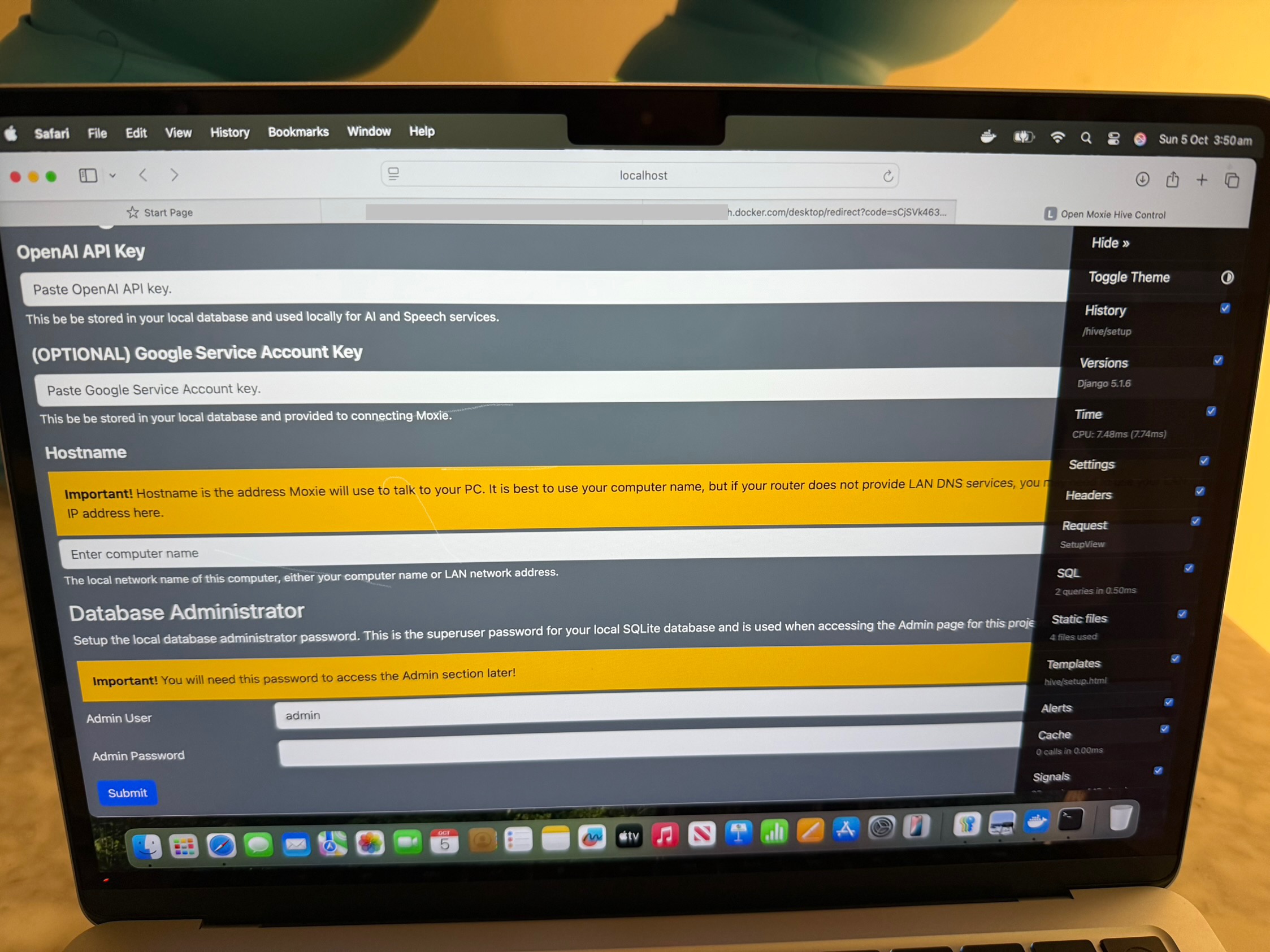 OpenMoxie credentials.