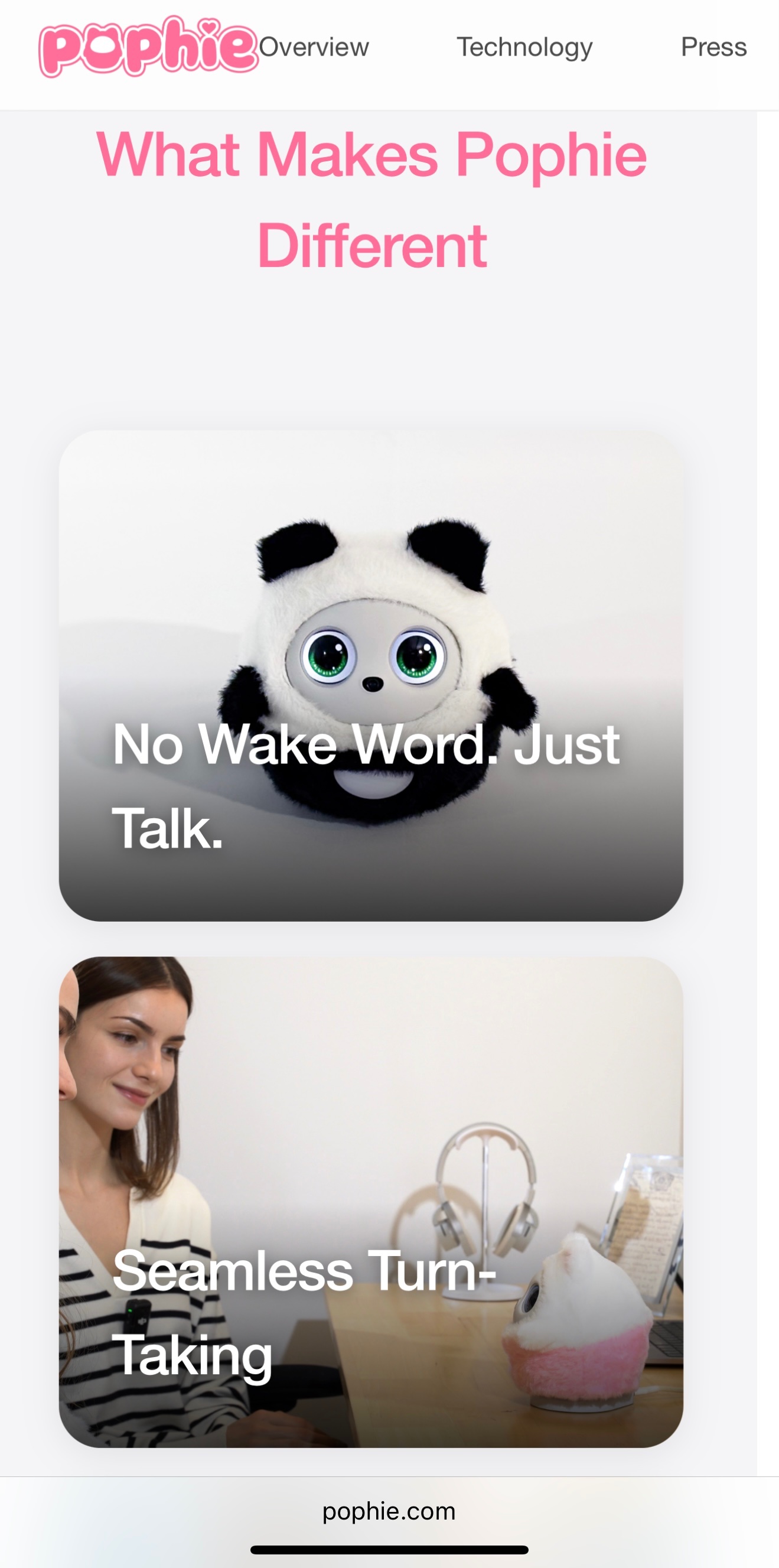 Pophie robot won’t need a wake word.