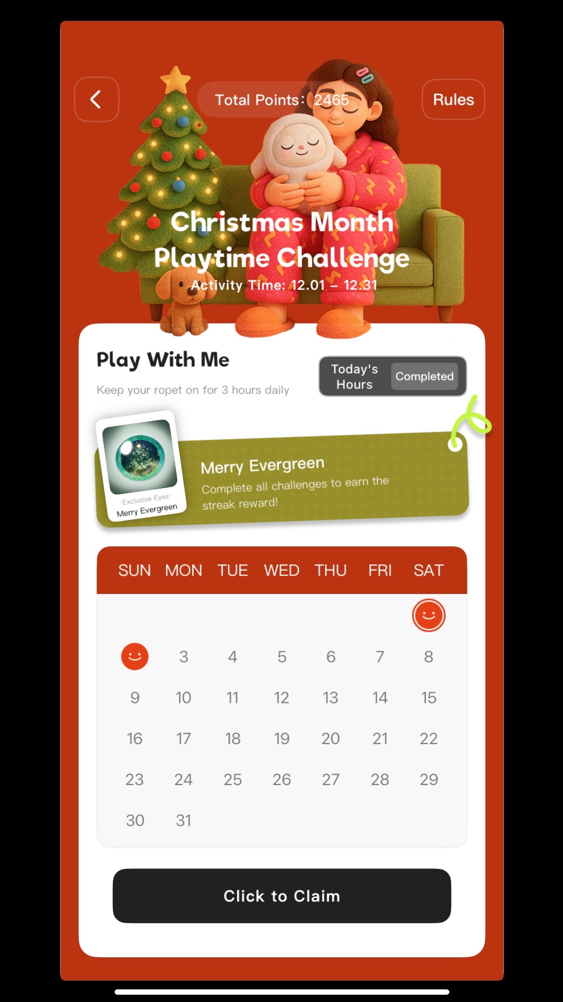 Ropet Christmas Challenge after Update Ropet v1.24.54