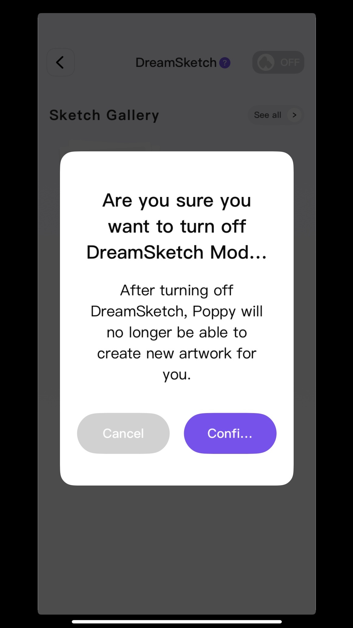 Ropet DreamSketch Turning Off