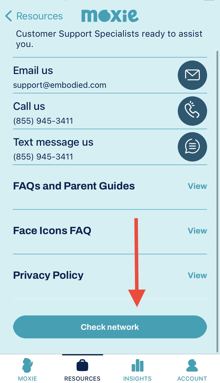 Scroll down to check network. Ensure phone connected to Wifi beforehand