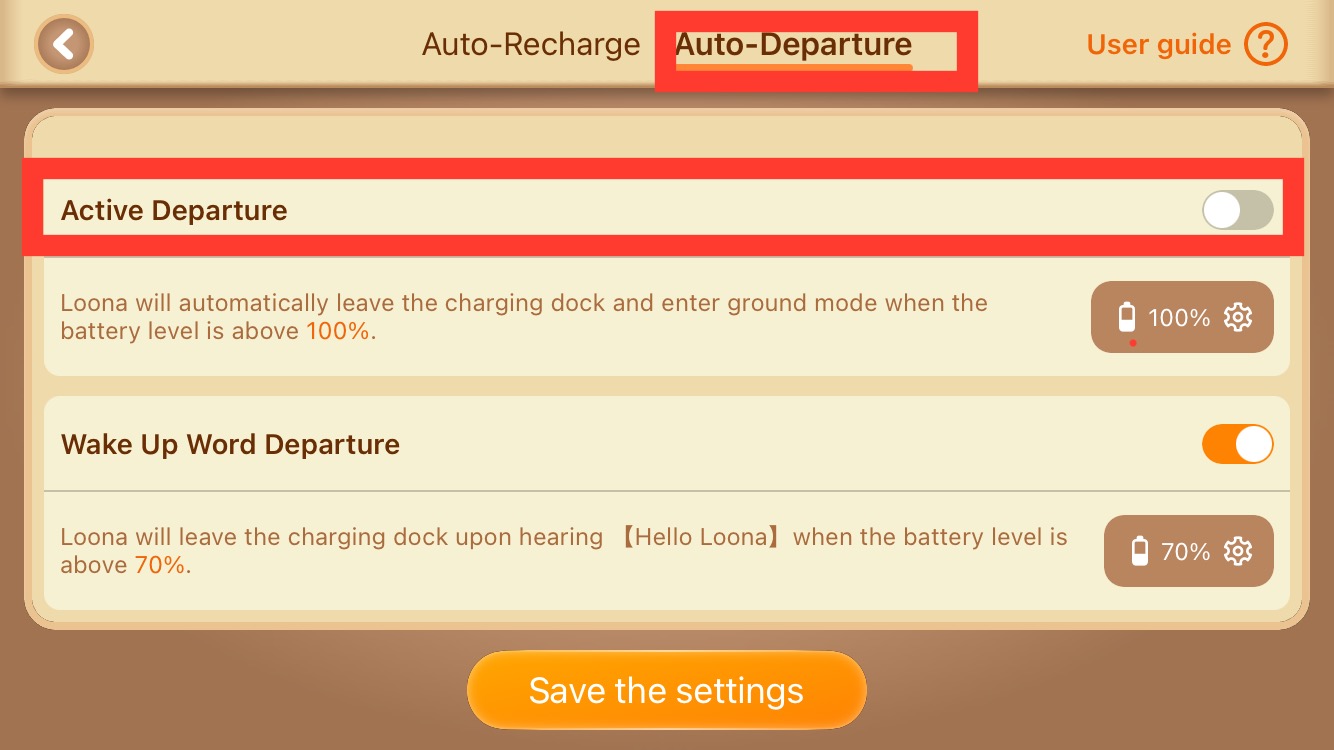 Step 3: Auto-Departure> Active Departure