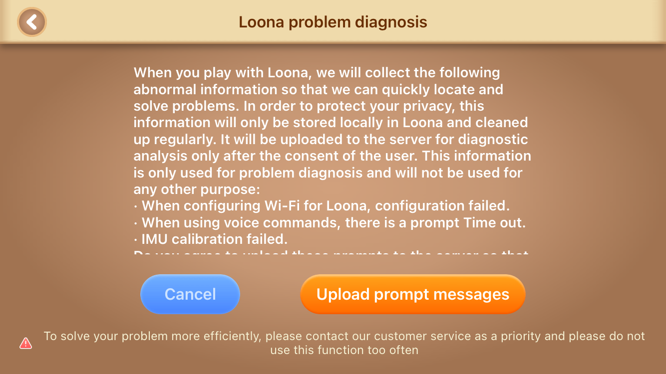 Submit Loona problem diagnosis