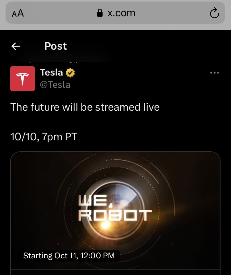 Tesla’s We, Robot Event Logo